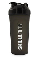 Skill Nutrition Shaker bottle in black for mixing protein shakes and supplements.
